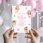 かわいい妖精の誕生日招待状、ピクシーパーティー 招待状