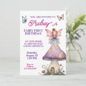かわいい妖精の1歳誕生日 招待状 (スタンド正面)
