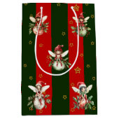 かわいい妖精オンクリスマスオーナメント ミディアムペーパーバッグ (正面)