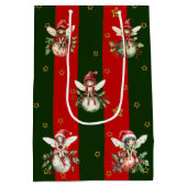 かわいい妖精オンクリスマスオーナメント ミディアムペーパーバッグ (裏面)