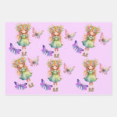 かわいい妖精バラエティーラッピング紙 ラッピングペーパーシート (正面3)