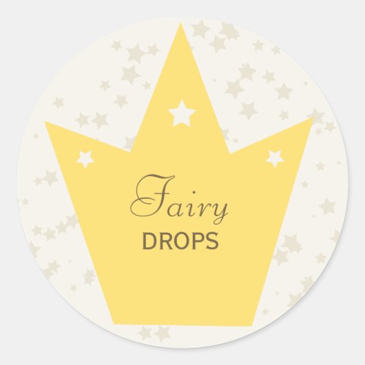 かわいい妖精プリンセス誕生日パーティードコーギフトラベル ラウンドシール (正面)