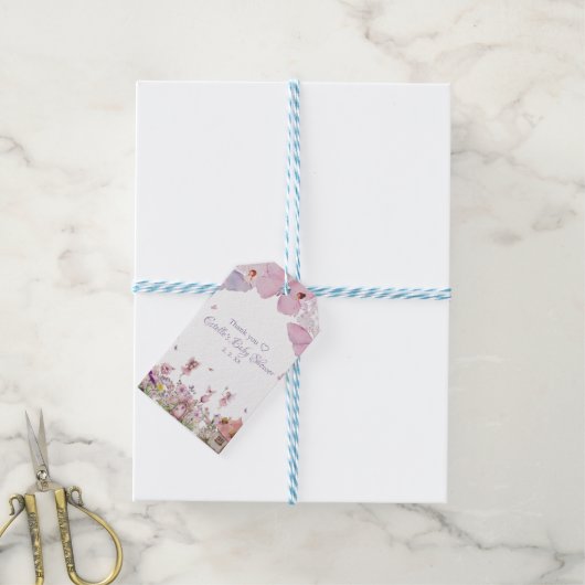 かわいい妖精ベイビーシャワーギフトラベル ギフトタグ (より糸付き)