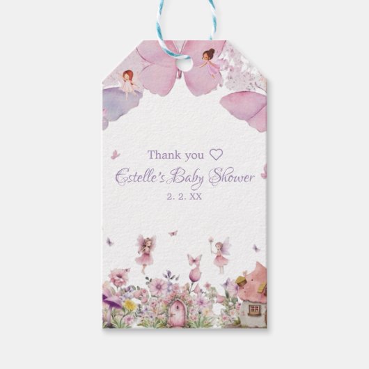 かわいい妖精ベイビーシャワーギフトラベル ギフトタグ (正面)