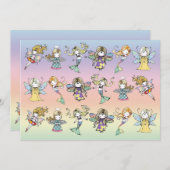 かわいい妖精マーメイドエンジェルパーティーの活性化 招待状 (正面/裏面)