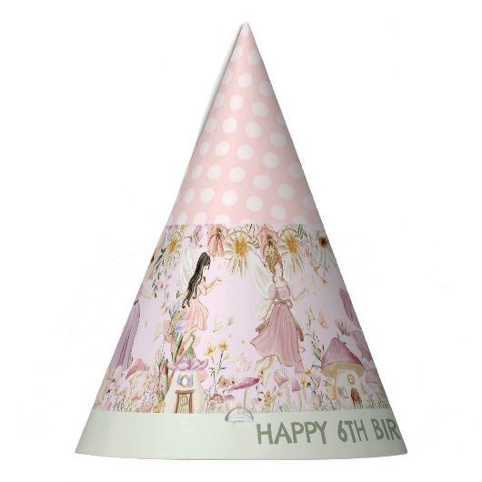 かわいい妖精ワイルドフラワーメドウ花誕生日 パーティーハット (左)