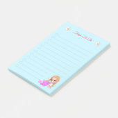 かわいい妖精&デイジーの花オンライトブルー ポストイット (アングル)