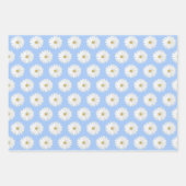 かわいい妖精、ピンクのハートとデイジーの花 ラッピングペーパーシート (正面2)