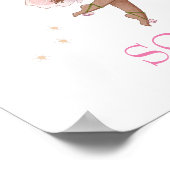 かわいい妖精 ピンク 暗い髪 幼稚園 ポスター (角)