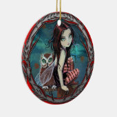 かわいい妖精&フクロウファンタジー セラミックオーナメント (右)