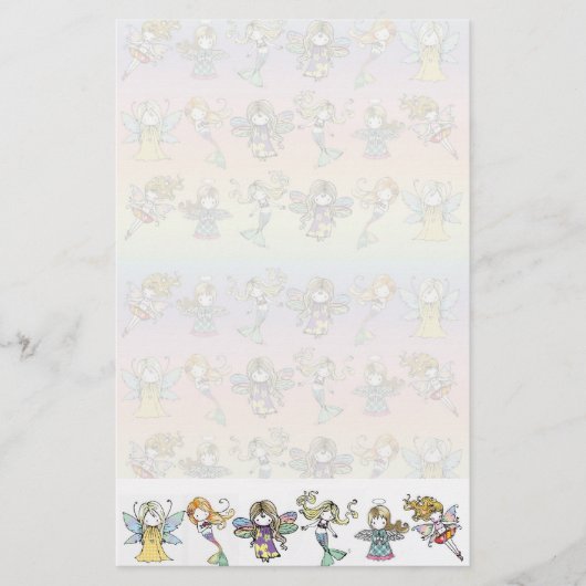 かわいい妖精+マーメイド+天使 文房具 便箋 (正面)