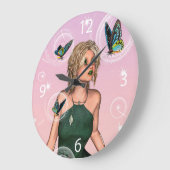 かわいい妖精 ラージ壁時計 (傾斜)