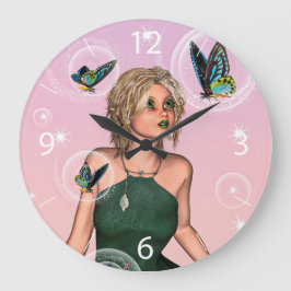 かわいい妖精 ラージ壁時計