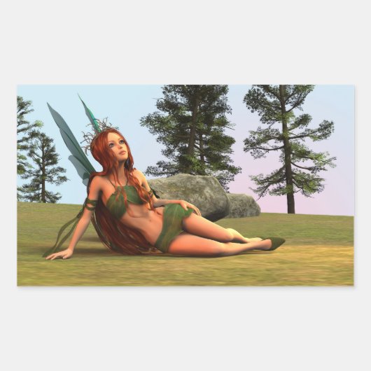 かわいい妖精 長方形シール (正面)