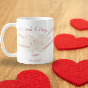 かわいい妻の夫の餃子ロマンチック コーヒーマグカップ
