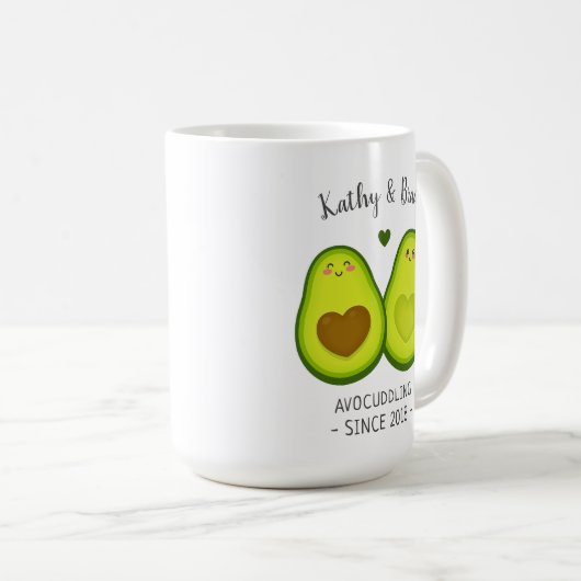 かわいい妻夫記念日ギフト 名前入りカスタマイズ コーヒーマグカップ (正面右)