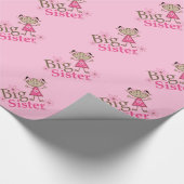 かわいい姉の棒の姿の民族の女の子 ラッピングペーパー (角)