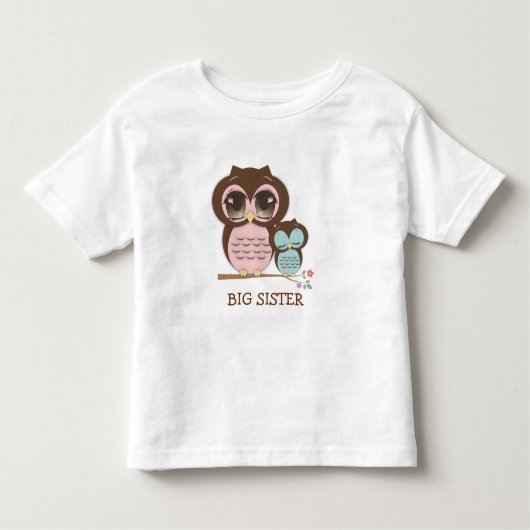 かわいい姉フクロウと眠いリル'ベビー兄弟 トドラーTシャツ (正面)