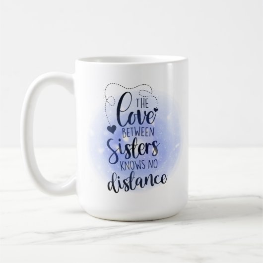 かわいい姉妹の愛の言葉アート追加文字 コーヒーマグカップ (左)