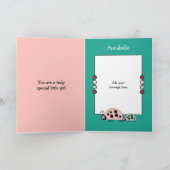 かわいい姪っ子ラディバグ特製ガールグリーンピンク カード (内部)