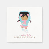 かわいい姿スケーターガールズバースデーパーティー スタンダードカクテルナプキン (正面)