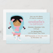 かわいい姿スケーターガールズ誕生日 招待状 (正面/裏面)