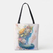 かわいい威厳のあるキティ猫イラストレーション トートバッグ (裏面)