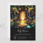 かわいい威厳のある魅惑の森の赤ちゃんシャワー 招待状 (正面)