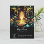 かわいい威厳のある魅惑の森の赤ちゃんシャワー 招待状 (スタンド正面)