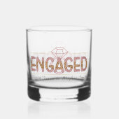 かわいい婚約した名前を追加結婚する ウイスキーグラス (裏面)