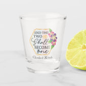 かわいい婚約パーティーに名前を追加 ショットグラス (正面)
