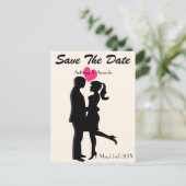 かわいい婚約&日付の保存 ポストカード (スタンド正面)