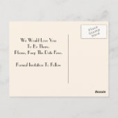 かわいい婚約&日付の保存 ポストカード (裏面)