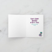 かわいい子おもしろいネコ甘い猫アニメ誕生日 カード (内部)