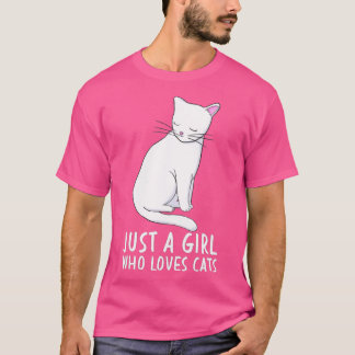 かわいい子おもしろい猫好きの女の子 Tシャツ