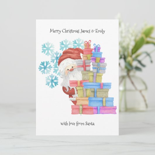 かわいい子たち|サンタパーソナライズされたギフト シーズンカード (スタンド正面)