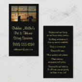 かわいい子と花inホームハウスとペット座る 名刺 (正面/裏面)