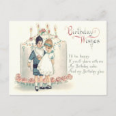 かわいい子どもお誕生日ケーキバラ ポストカード (正面)