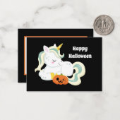 かわいい子どもたちのユニコーンに気持ちハロウィーンを加える ノートカード (正面/裏面インサイチュ)