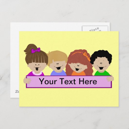 かわいい子どもたちの保育用はがき ポストカード (正面/裏面)