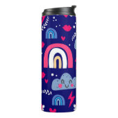 かわいい子どもたちの縫い目のない模様、虹、雲、 タンブラー (回転左)