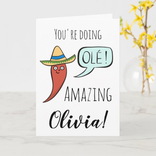 かわいい子どもたちを応援おもしろいする カード (黄色い花)