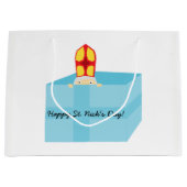 かわいい子どもたちアおもしろいート聖ニコラス·シンタークラアス ラージペーパーバッグ (正面)