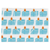 かわいい子どもたちアおもしろいート聖ニコラス·シンタークラアス ラージペーパーバッグ (裏面)