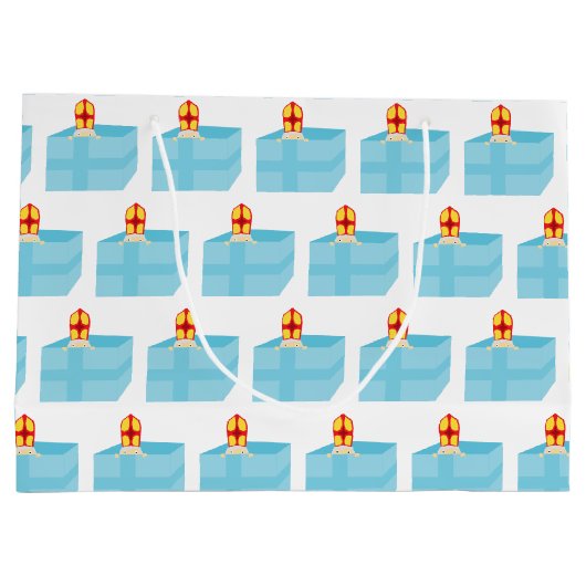 かわいい子どもたちアおもしろいート聖ニコラス·シンタークラアス ラージペーパーバッグ (裏面)