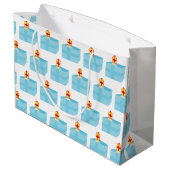 かわいい子どもたちアおもしろいート聖ニコラス·シンタークラアス ラージペーパーバッグ (裏面アングル)