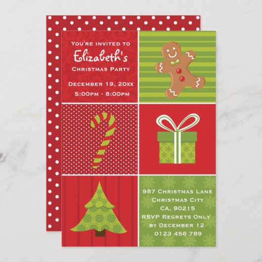 かわいい子どもたちフェスティバルクリスマスパーティー 招待状 (正面/裏面)