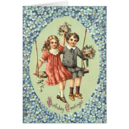 かわいい子どもたちブーケ花を振る