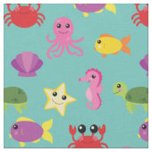 かわいい子どもたち魚ベビー子供部屋水族館海 ファブリック (クローズアップ)