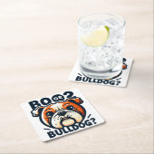 かわいい子どもだましのブルドッグ：アポップ・アートのートハロウィーン スクエアペーパーコースター (インサイチュ)